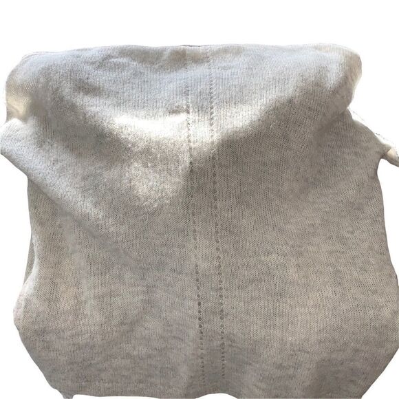 Moth Grey/White Marled Alpaca Blend Open Hoodie Button Sweater Size M - Picture 8 of 8